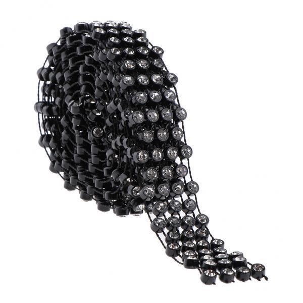 2x1 Yard Beaded Rhinestone Chain Ribbon Trim for Sewing Craft Decor 17mm Wide