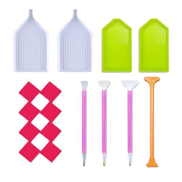 2x5D Diamond Painting Kit Tool with Diamond Stitch Pen and Accessories 16pcs