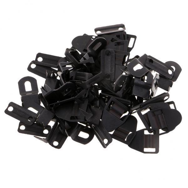 4x20 Set No-Sew Hook and Eyes Closure Fastener for Trousers Skirt Dress Black