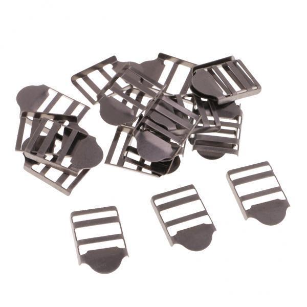 3x20Pcs Metal Webbing Belt Ladder Buckles Luggage Strap Adjuster  Black