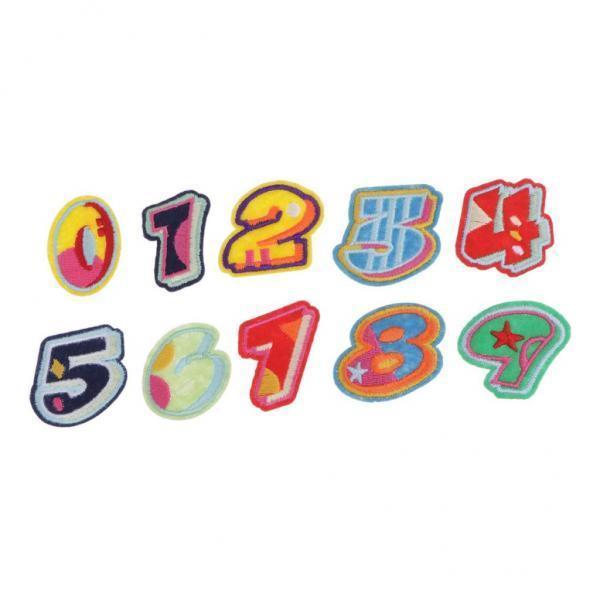 2x10x Embroidery 0-9 Number Star Patches Applique Fabric Jean Ornaments Decals