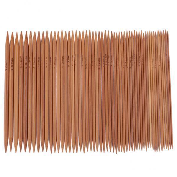 2x55pcs Double Pointed Knitting Needles Set Carbonized Bamboo Knitting Needles