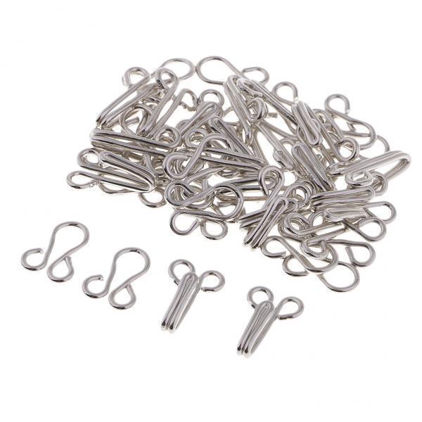 4x20 Sets Sewing Hooks and Eyes Closure for Bra and Clothing 33mm