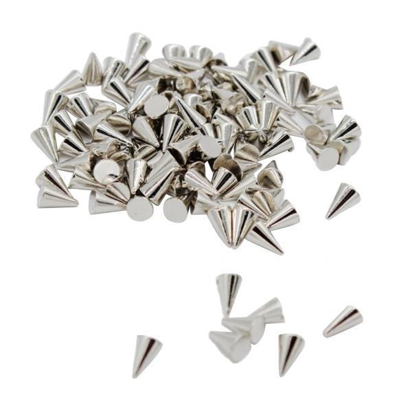 4x100 Pieces Plastic Conic  Rivets for Sewing Accessories Silver
