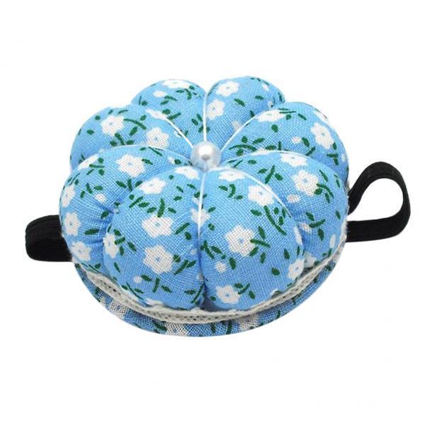 4xPumpkin Shaped Pin Cushion Patchwork Pin Holder DIY Sewing Craft Tool Blue