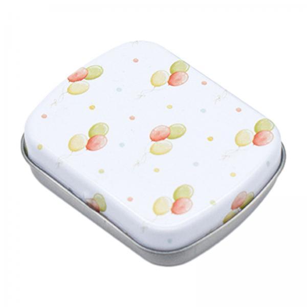 2xMetal Hinged Tin Box Container with Lid Tin Can Candy Box Mini Small Tin Box Small Balloon