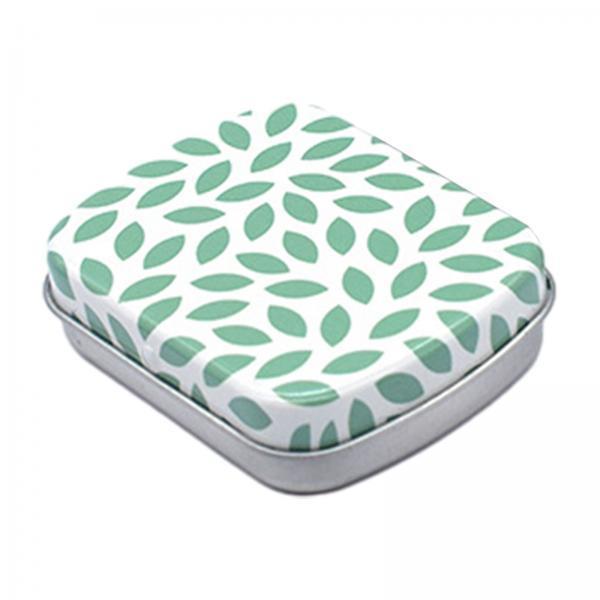 3xMetal Hinged Tin Box Container with Lid Tin Can Candy Box Mini Small Tin Box Green Leaf