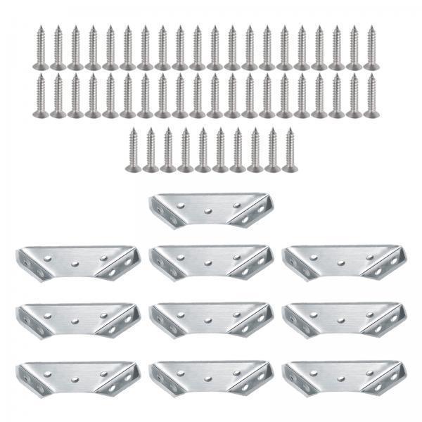 2xCorner Braces for Woodworking Metal Furniture Corner Connectors Angle Braces 10pcs