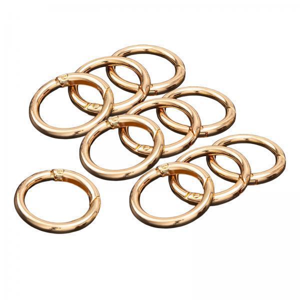 3x10Pcs Round Spring Snap Hooks Carabiner Circle for Key Chains Key Aureate 33mm