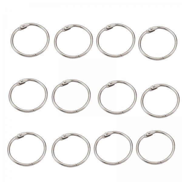 2x12x Binder Rings Metal Book Rings Notebook 50mm Snap Hinged Rings