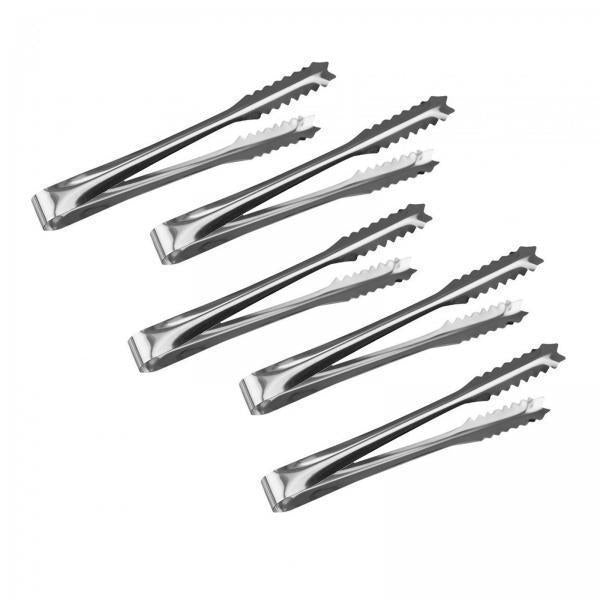 4xStainless Steel Ice Tongs Appetizer Tongs Food Clip for Party Bar Restaurant 15cm