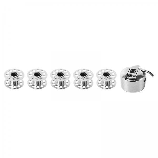 4x5Pcs Metal Bobbins with Bobbin Case for Embroidery/household Sewing Machines