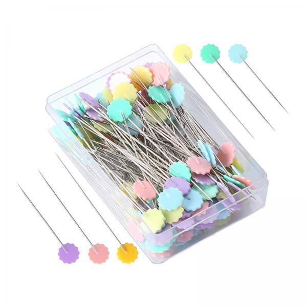 2x100Pcs Quilting Pins Set DIY Patchwork Pins for Patchwork Crafts Hand Sewing Plum Blossom 52mm