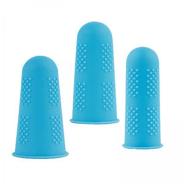 3x3x Finger Thumb Cots Non Slip Gloves Finger Sleeves Fingertip Cover Silicone blue