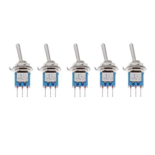 2x5PCS 3PDT 3Pins ON-ON PCB lug pin switch