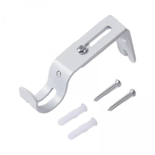 3xCurtain Rod Bracket Single Rod Bracket for Wall Curtain Rod Hook with Screws White