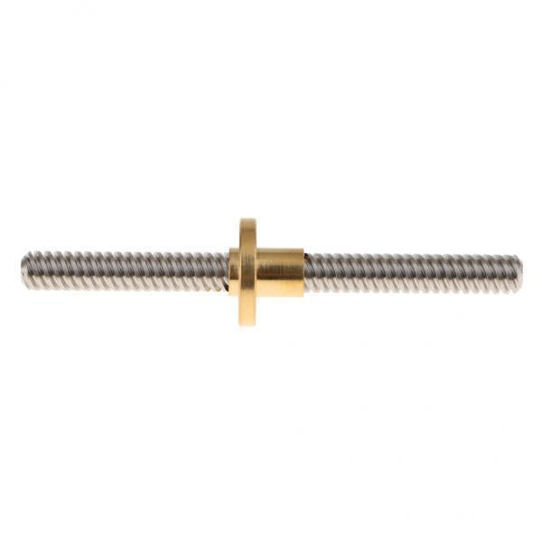 4x1pc Stainless Steel 3D Printer Accs Lead Screw Rod Copper T8-D8 2-150mm