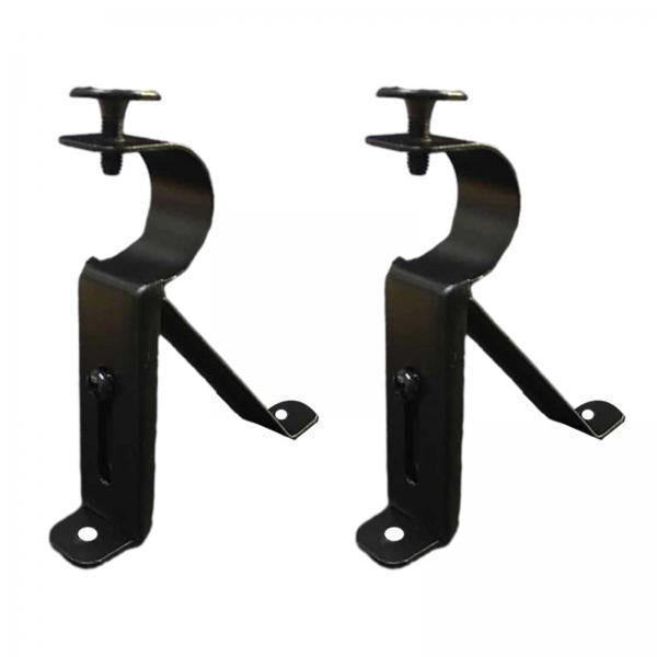 3x2Pcs Curtain Rod Brackets Universal Support Rack for 1in to 1.1in Drapes Rod Black