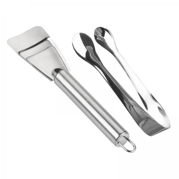 4xIce Scooper and Ice Tongs Set Portable Buffet Clip Stainless Steel for Buffet