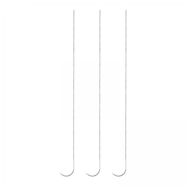 3x3 Pieces Large Eye Curved Beading Needles String Bead Stainless Steel Needle 0.6mm Eye