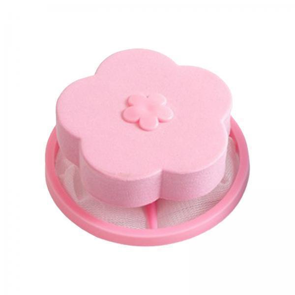 2xFloating Hair Filtering Mesh Washer Hair Catchers for Laundry Washing Machine Pink