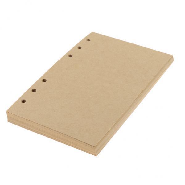 4x80 Sheets Refillable Kraft Paper Inserts for Notebook Binder A6 Size 6 Holes