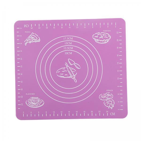 2xNon-Stick Silicone Baking Mat Extra Dough Rolling Pastry Mat Non-slip Purple