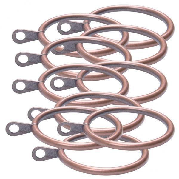 3xPack of 10, Smooth Metal Curtain Rings Rod Pole Copper - 45mm