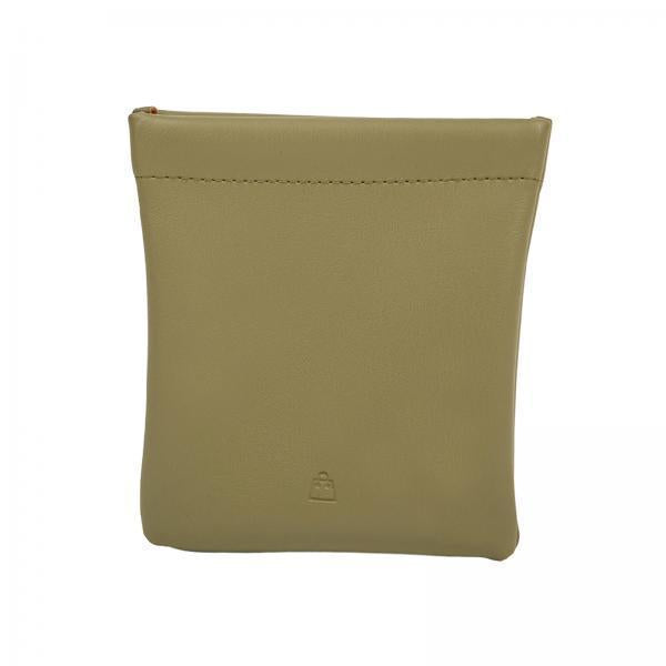 2xWomen Cosmetic Bag PU Leather Solid Color Mini Short Purse for Indoor Ladies Grass Green