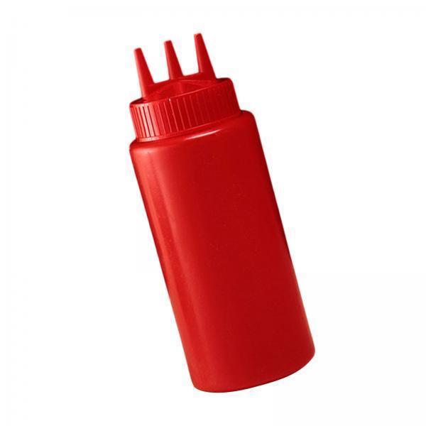 3x3 Hole Ketchup Bottle Portable Dispenser Bottle for Syrup Condiments Ketchup 450ml