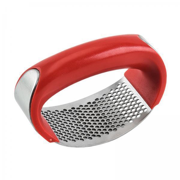 3xGarlic Press Rocker Save Labors Easily Clean Arch Shape Garlic Crusher Mincer Red