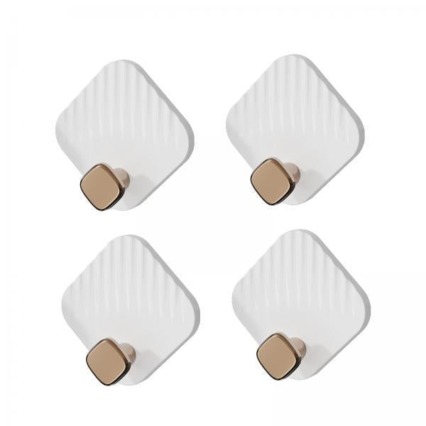 3x4 Pieces Bathroom Towel Hooks Multifunctional Hooks for Bathroom Office Hats white
