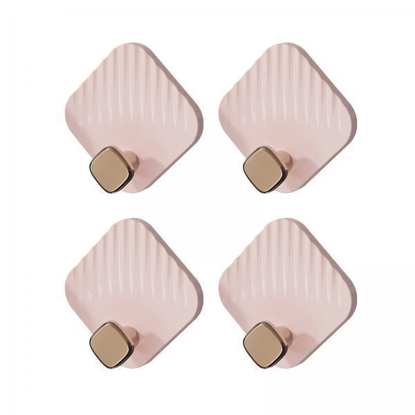 3x4 Pieces Bathroom Towel Hooks Multifunctional Hooks for Bathroom Office Hats pink