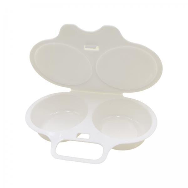 2xDouble Cup Egg Cooker Microwave Egg Poachers for Restaurant Kitchen Supplies