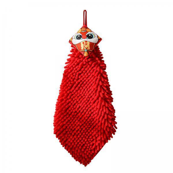 3xDragon Year Hanging Hand Towel Bath Towel 2024 Chenille Absorbent Soft Towel Style B