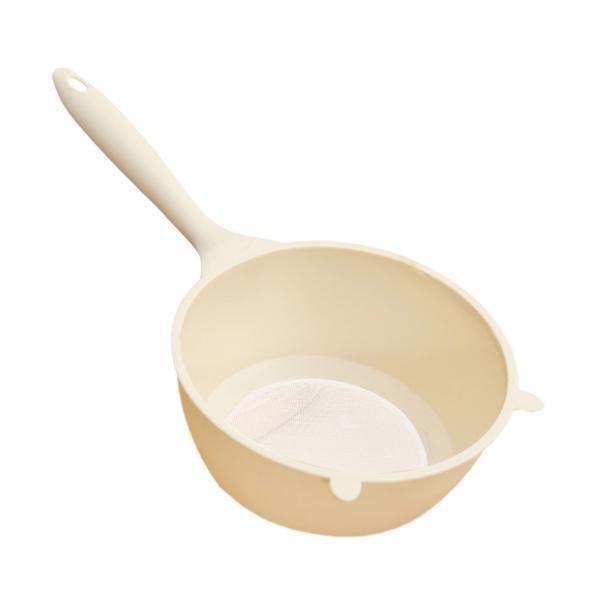 2xWashing Colander with Handle Rice Washing Strainer for Rice Carrots Broccoli white and XL