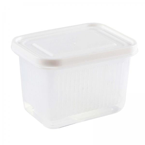 4xFruit Keeper Box Leakproof Kitchen Stackable Non Slip Food Storage Container White