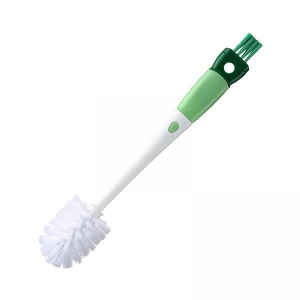 2xKitchen Bottle Brush Portable Household Cleaning Brush for Cups Mugs Bottles Green