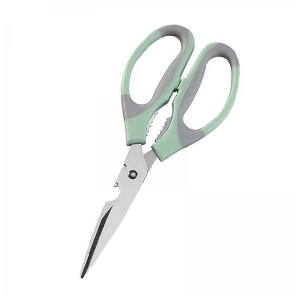 2xMultifunctional Kitchen Scissors Non Slip Meat Scissors for Pizza Green