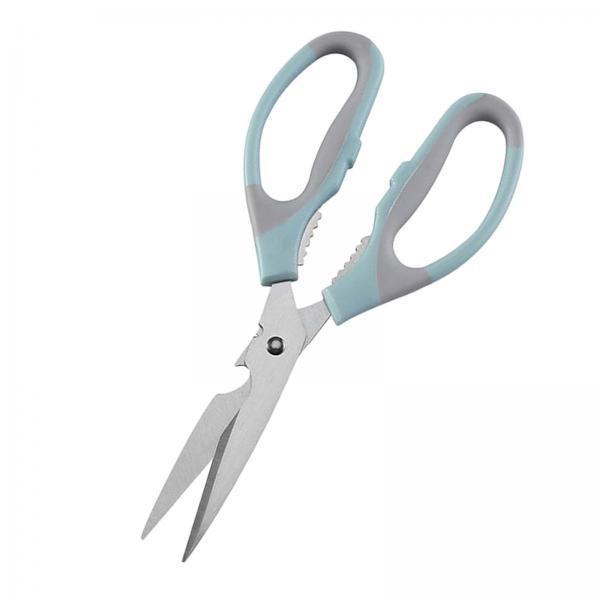 2xMultifunctional Kitchen Scissors Non Slip Meat Scissors for Pizza Blue