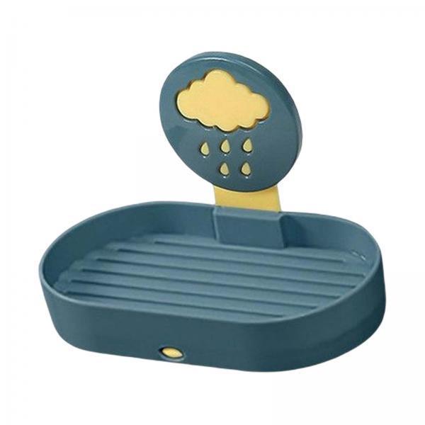 2xSoap Dish with Drain Easy Cleaning Wall Mount Space Saving for Hotel Dorm