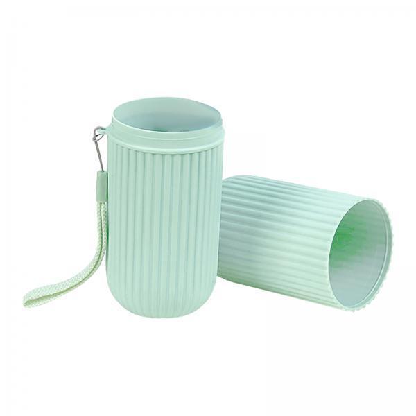2xBusiness Trips Wash Cup Holder Dustproof for School Outdoor Family Daily Use green