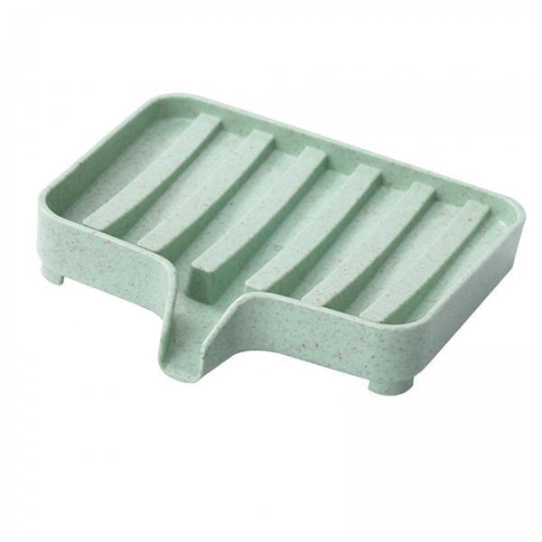3xSelf Draining Soap Dishes Drain Shelf Durable for Toilet Counter Top Bathtub green