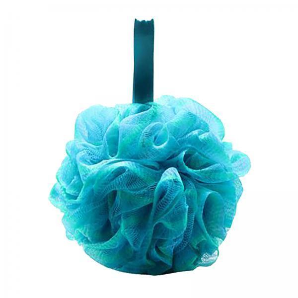 4xBath Sponge for Women Men Shower Pouf Net Body Scrubber Shower Loofah Sponge Blue
