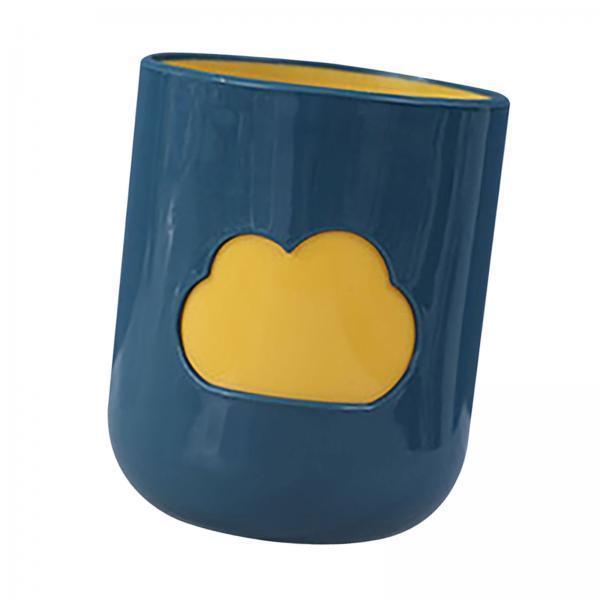 3xBathroom Tumbler Sturdy Multifunctional Modern Large Capacity Toothbrush Cup navy blue