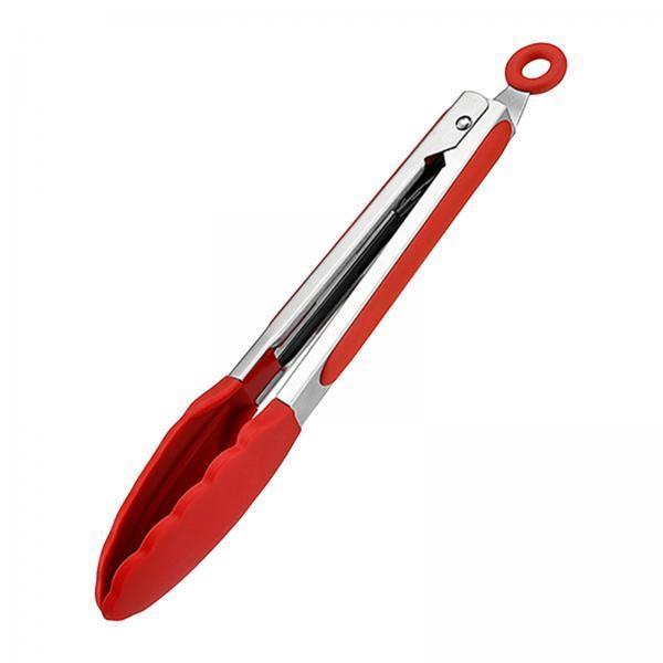 2xFood Tongs Nonstick Multifunctional Heavy Duty Stainless Steel Cooking Tongs 9inch Red