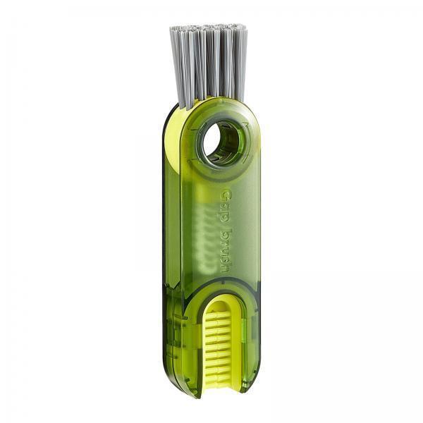 3xMini Cleaning Brush Washing Tool Detail Brush for Cups mug Kitchen Transparent Green