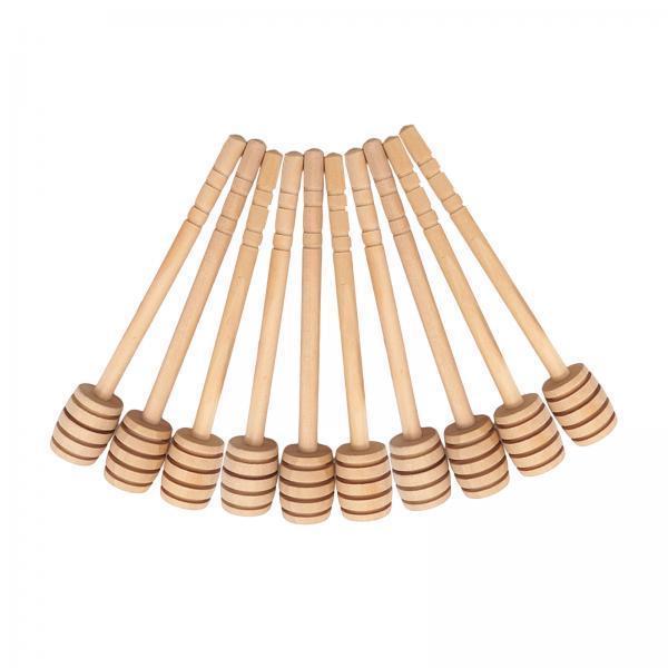 3x10x Wood Honey Dipper Stick Spoon for Honey Jar Gift Drizzle Honey