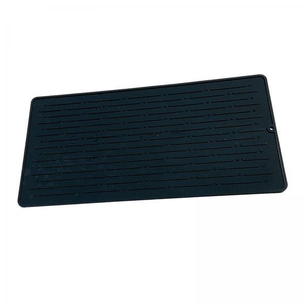 2xSilicone Drying Mat Sink Mat Rectangle Tableware Table Mat Placemat Flexible Black