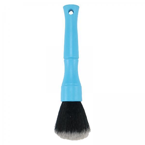 2xCompact Car Detailing Brush Comfortable Handle for Emblems Console AC Vents Short Blue